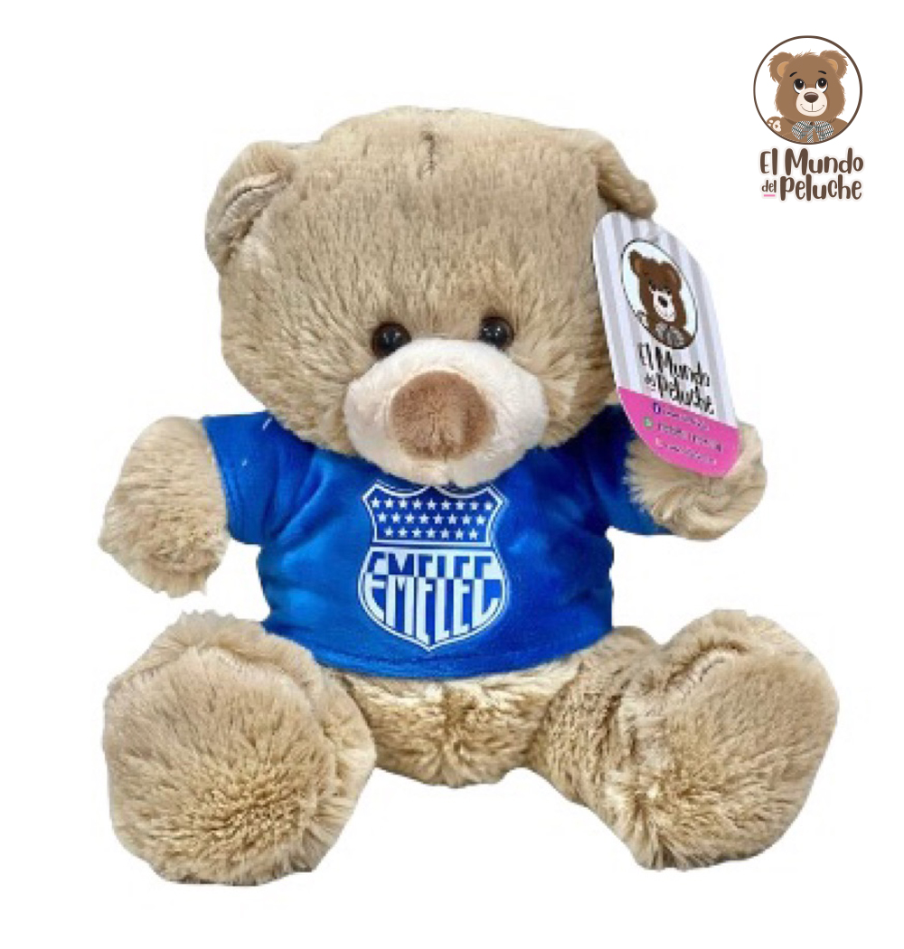 Peluche 20 cm - Oso café camiseta Emelec